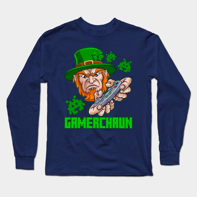 irish i was gaming funny st pay video gamer boys Long Sleeve T-Shirt by logo desang